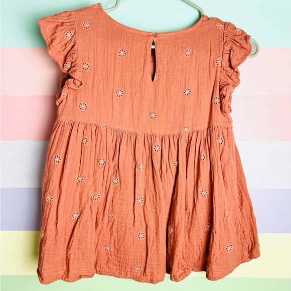 Girls Peplum Top, Size 10/12, Burnt Sienna - Picture 4 of 6